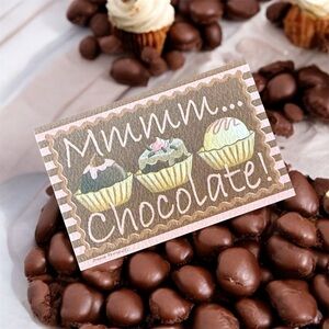 100 chocolate themed gift cards/tags folded made in USA